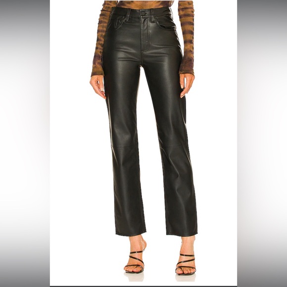 AG Alexxis Black Vegan Leather Pants - Picture 2 of 9